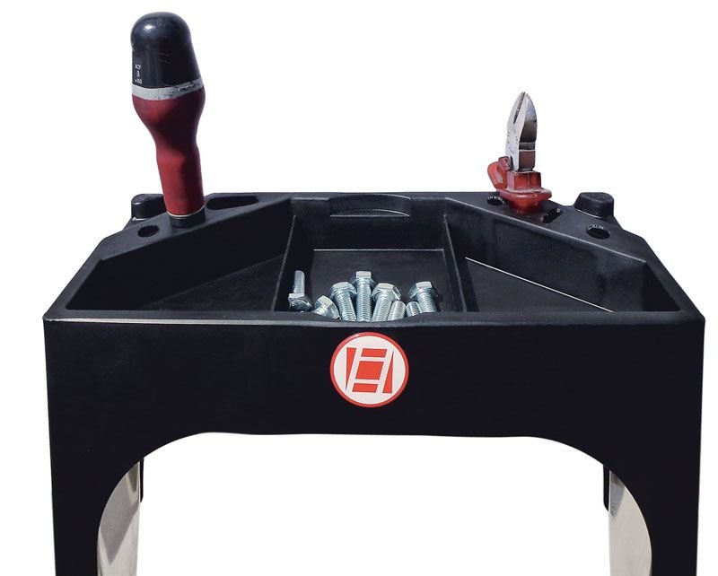 euroline 22578 Alu - Stufenstehleiter mit Sicherheitsbrücke - Topleiter