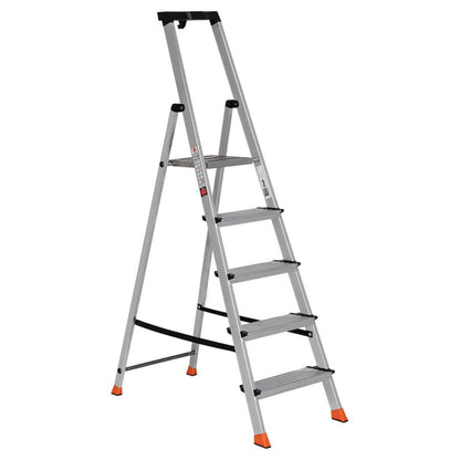 euroline 22578 Alu - Stufenstehleiter mit Sicherheitsbrücke - Topleiter