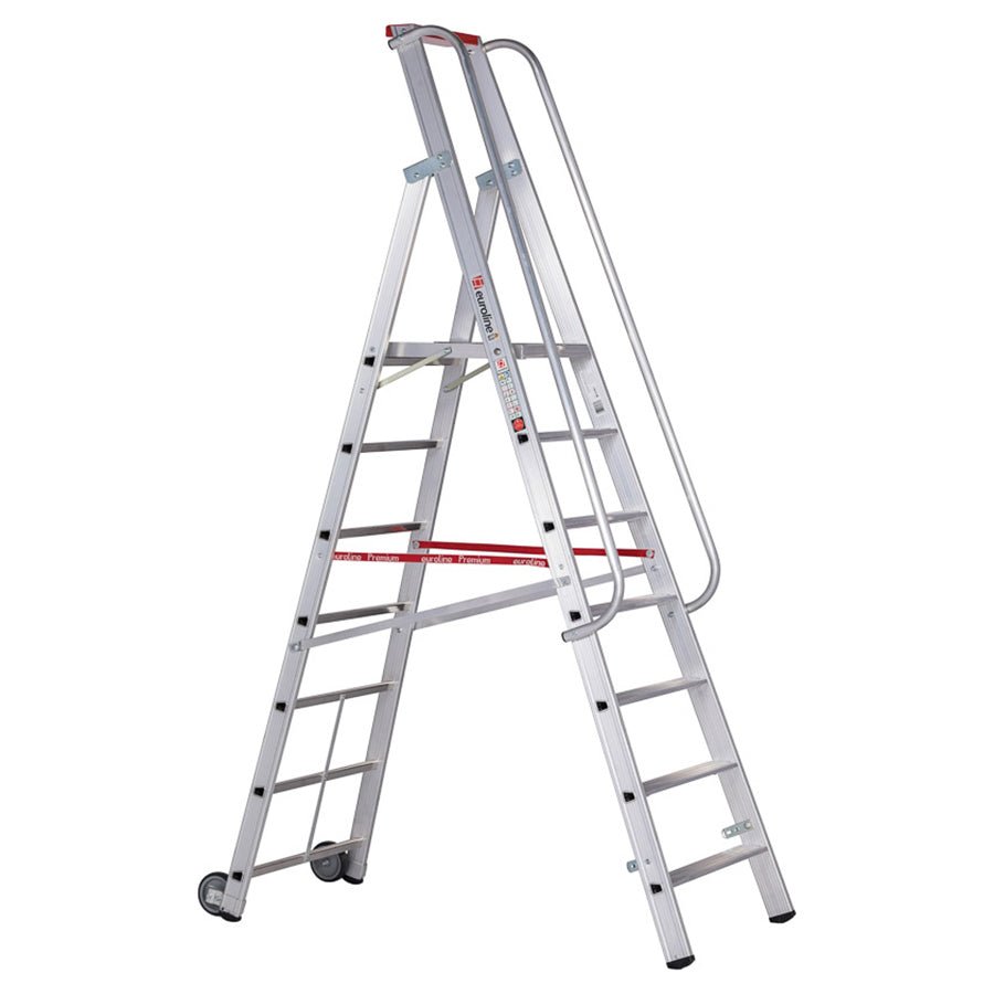euroline 32677 PREMIUM line Alu - Stufenstehleiter mit grosser Standplattform - Topleiter