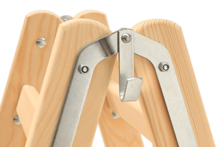 Hymer Holz - Sprossenstehleiter 71410, beidseitig begehbar - Topleiter