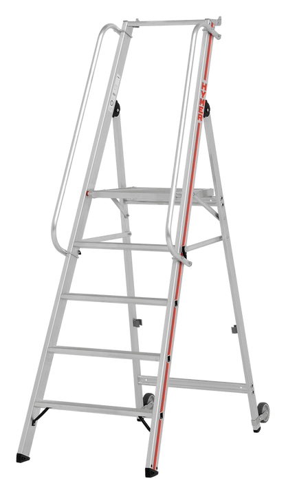 Hymer Plattformleiter 8081 mit Kipprollen und langem Handlauf - Topleiter