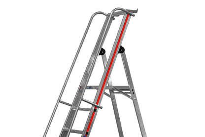 Hymer Plattformleiter 8081 mit Kipprollen und langem Handlauf - Topleiter